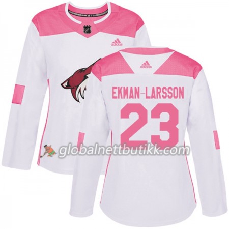 Arizona Coyotes Hockeydrakt Oliver Ekman-Larsson 23 2017-2018 Hvit Rosa Fashion Adidas Authentic - Dame